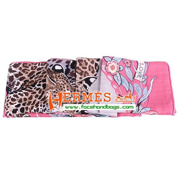Hermes Cashmere Square Scarf Pink HECASS 140 x 140 - Click Image to Close